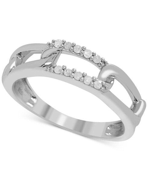 Diamond Chain Link Motif Ring (1/10 ct. t.w.) in Sterling Silver