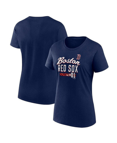 Women's Navy Boston Red Sox Logo T-shirt