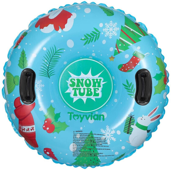 Toyvian Snow Hose, Inflatable 37 Inch Snow Sledge with Handles, 6 mm Thick Material for High Tolerant Abrasion, Ideal for Children and Adults, Giant Snow Toy, Ideal for Winter Fun