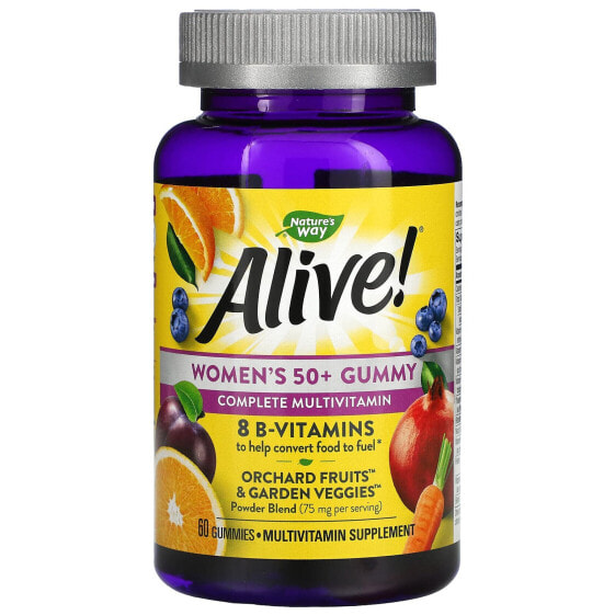 Витаминный комплекс жевательный для женщин 50+ NATURE'S WAY Alive!, смешанные ягоды, 130 жевательных конфет
