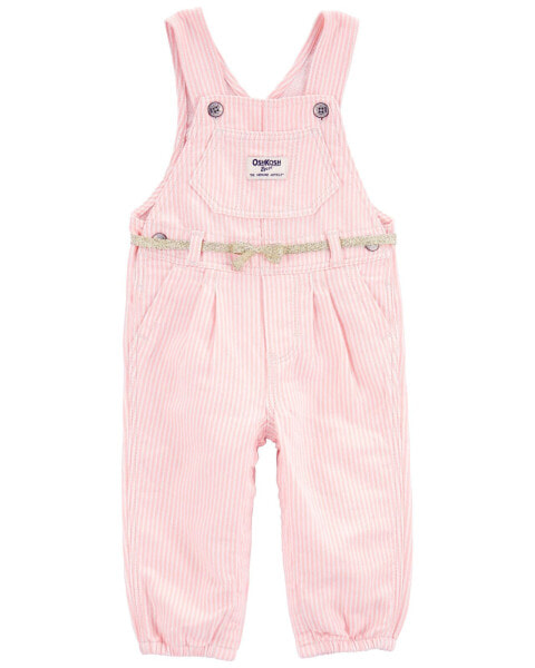 Baby Hickory Stripe Overalls 24M