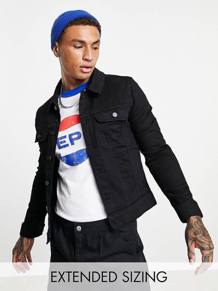 ASOS DESIGN skinny denim jacket in black