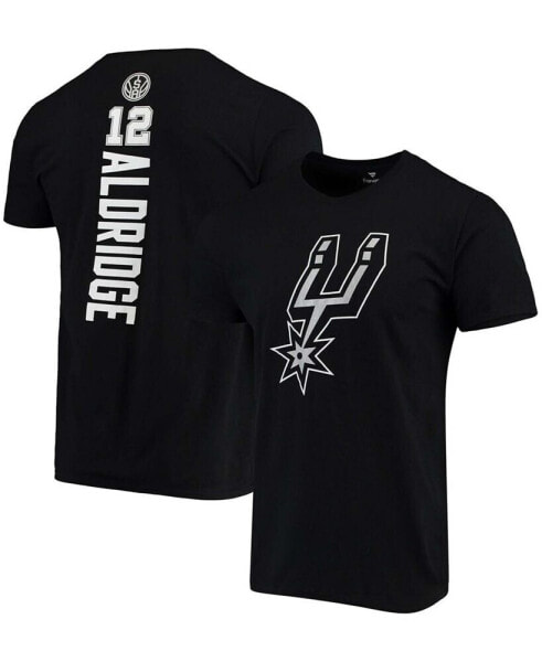 Men's Lamarcus Aldridge Black San Antonio Spurs Team Playmaker Name and Number T-shirt