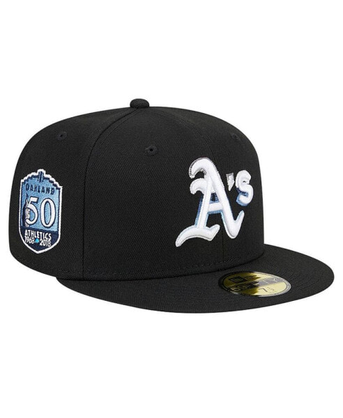 Men's Black Oakland Athletics Raceway 59FIFTY Fitted Hat