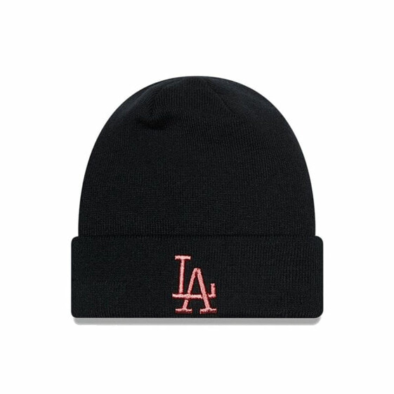 Шапка женская New Era Los Angeles Dodgers Metallic черно-розовая