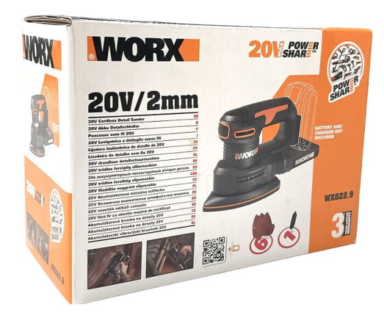 WORX WX822.9 Akku-Dreieckschleifer Solo 20V Max