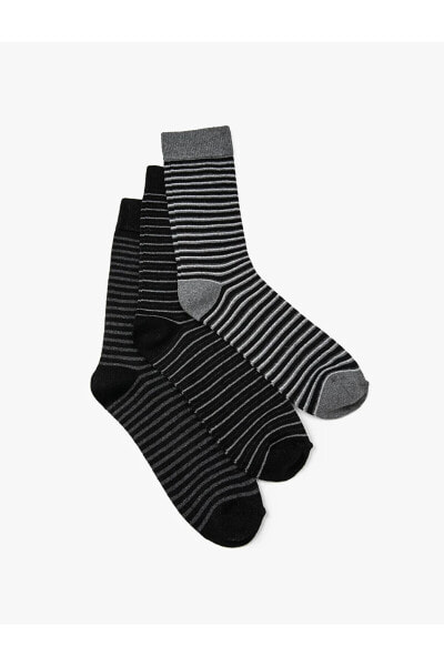 Çizgili 3'lü Soket Çorap Seti Çok Renkli