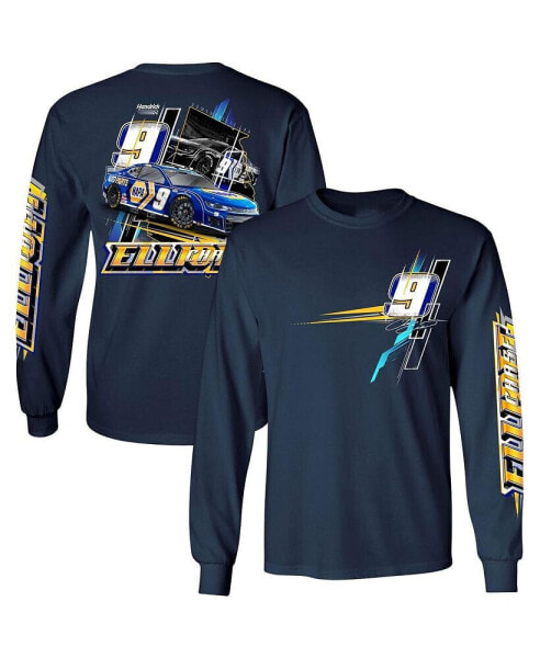 Men's Navy Chase Elliott Car Long Sleeve T-shirt