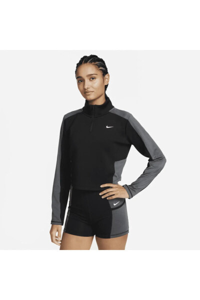 Футболка спортивная Nike Dri-Fit Long-Sleeve 1/4-Zip Training Kadın Tişört DX0065-010