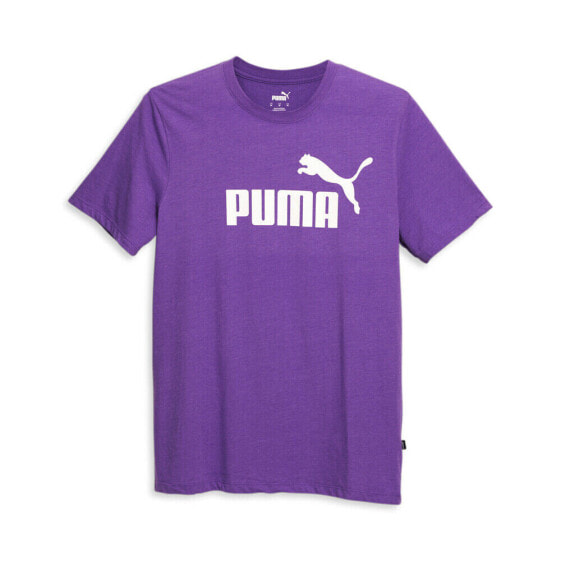 Puma Essential Heather Crew Neck Short Sleeve T-Shirt Mens Purple Casual Tops 67