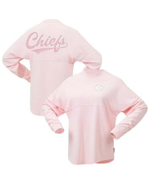 Women's Pink Kansas City Chiefs Millennial Spirit Jersey T-shirt