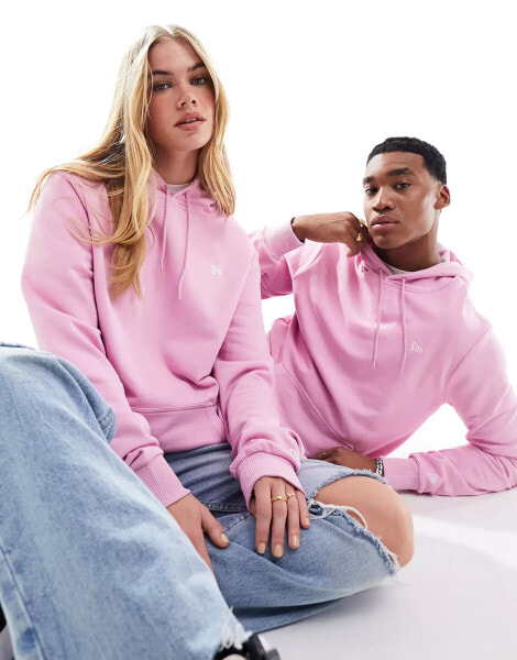 New Era unisex branded hoodie in pink