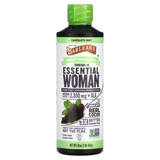 БАД для женщин Омега-3 Essential Woman, шоколадно-мятный вкус 454 г от Barlean's