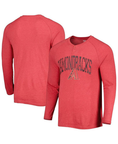 Men's Red Arizona Diamondbacks Inertia Raglan Long Sleeve Henley T-shirt