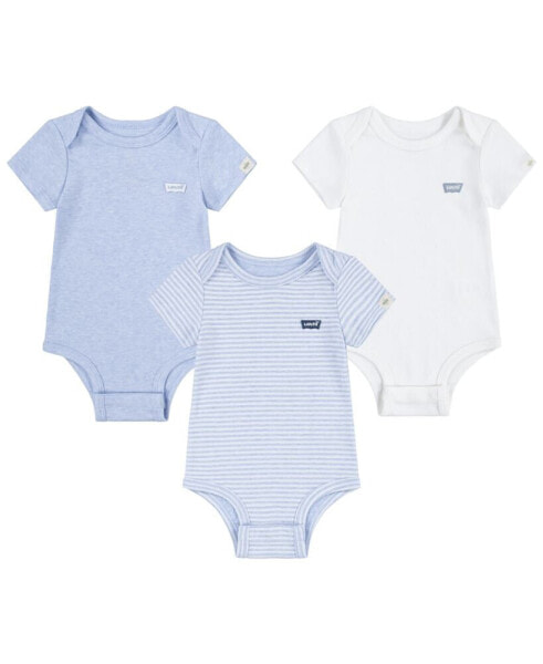 Baby Boys or Girls Cotton Bodysuits, Pack of 3