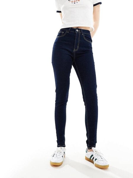 Pimkie skinny high waisted jeans in dark wash