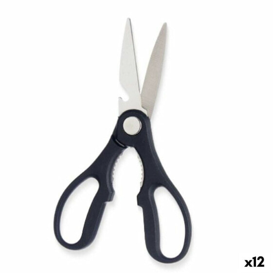 Ножницы Чёрный Серебристый Нержавеющая сталь 8,3 x 19,5 x 1,3 cm (12 штук)