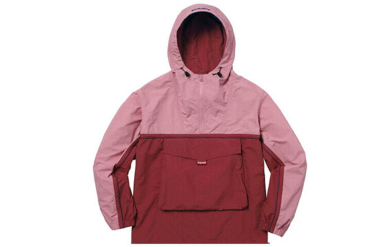 Supreme SS18 Split Anorak Pink 拼色连帽冲锋衣 男女同款 粉色 / Куртка Supreme SS18 Split Anorak Pink SUP-SS18-546