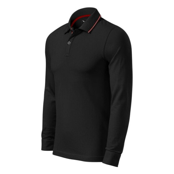 Malfini Contrast Stripe LS M MLI-25801 polo shirt black