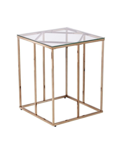 Imogen Contemporary End Table with Glass Top