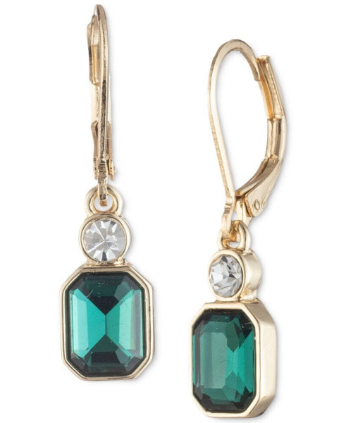 Gold-Tone Mixed Color Crystal Drop Earrings