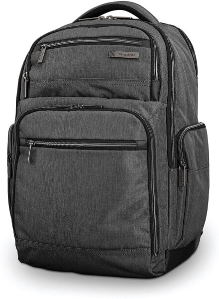 Мужской городской рюкзак серый Samsonite Modern Utility Double Shot Laptop Backpack, Charcoal Heather, One Size