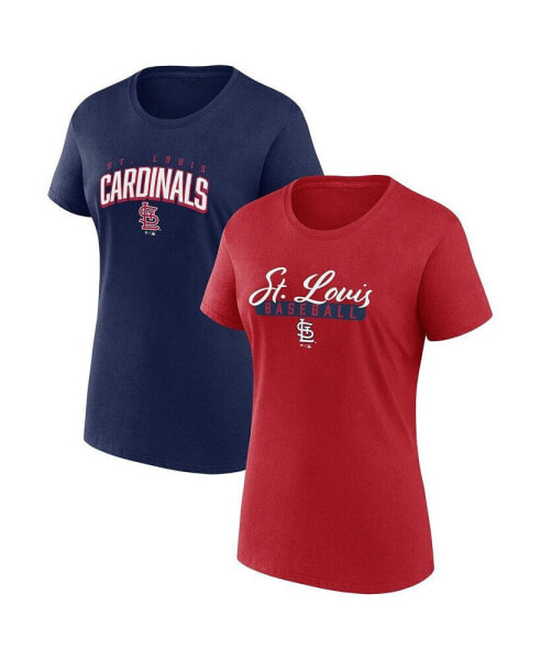 Women's Red, Navy St. Louis Cardinals Fan T-shirt Combo Set