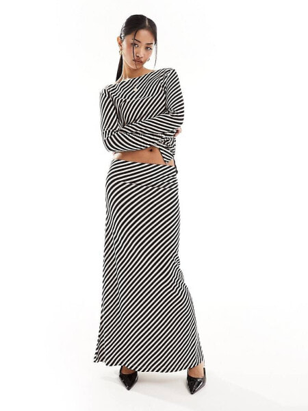 Nobody's Child Mason midi skirt co-ord in horizontal stripe