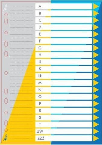 Канцелярские товары Tetis прокладки алфавитные А-Я PP TETIS A4