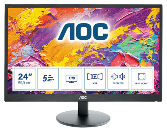 Монитор AOC M2470SWH Full HD 23.6" LED, черный