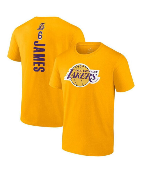 Men's LeBron James Gold Los Angeles Lakers Playmaker Name and Number T-shirt