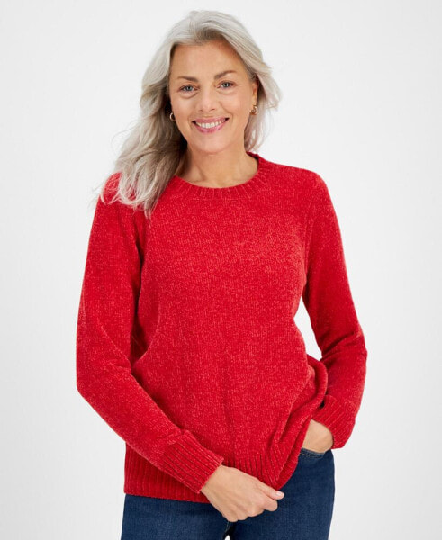 Petite Chenille Crewneck Sweater, Created for Macy's