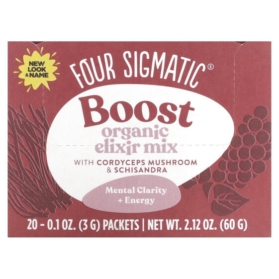 Травяной сбор Four Sigmatic Organic Elixir с грибами Кордицепсом и шизандра, 20 пакетиков, 0.1 унции (3 г) каждый