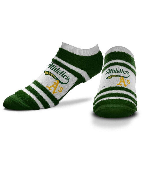 Women's Oakland Athletics Block Stripe Fuzzy Ankle Socks