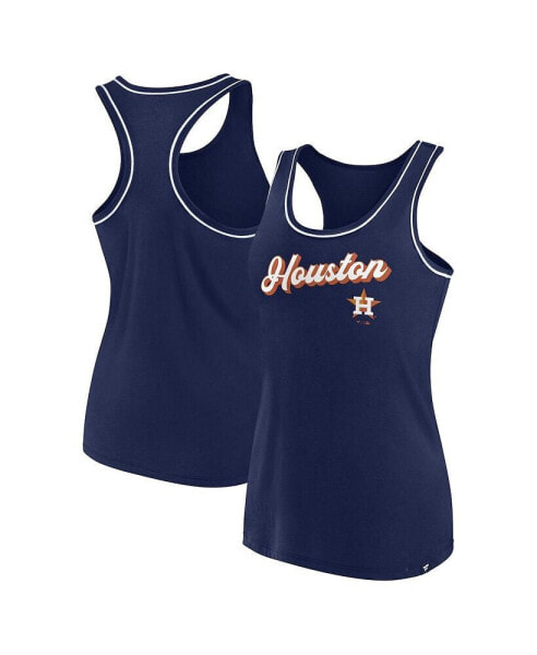 Women's Navy Houston Astros Wordmark Logo Racerback Tank Top