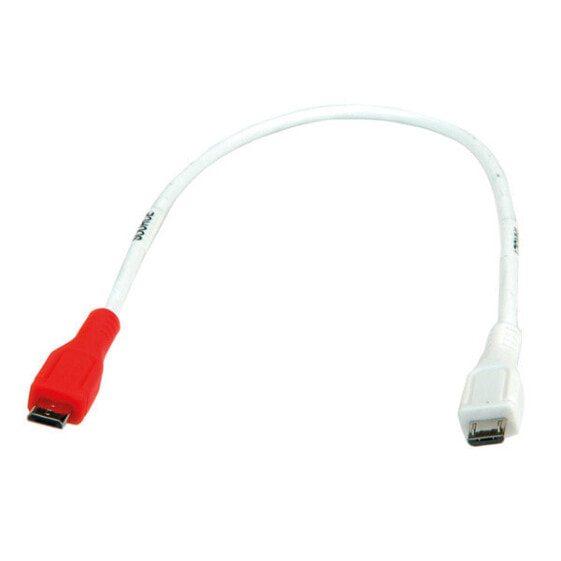 VALUE USB 2.0 Charging Cable - Micro B - Micro B - M/M 0.3m - 0.3 m - Micro-USB B - Micro-USB B - USB 2.0 - Male/Male - White