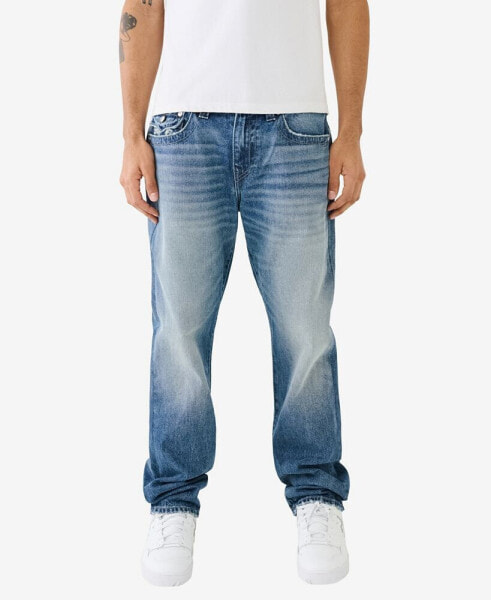 Men's Ricky Flap Raw Edge Logo Straight Jean