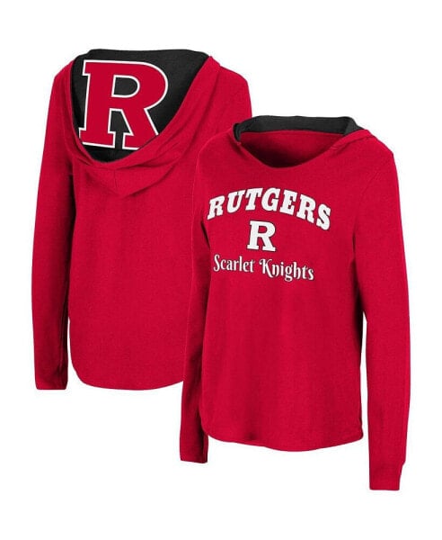 Women's Scarlet Rutgers Scarlet Knights Catalina Hoodie Long Sleeve T-shirt