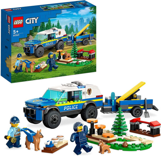 LEGO City Mobiles Police Dog Training, Police Car Toy with Pendant, Dog and Puppy Figures, Animal Set for Children from 5 Years 60369