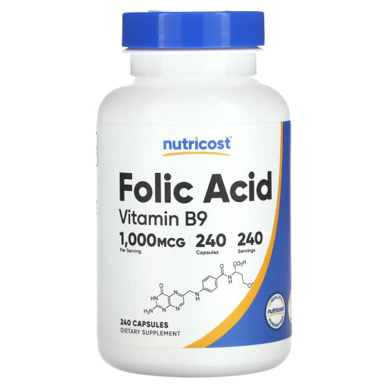 Витаминный препарат Nutricost Folic Acid 1,000 mcg 240 капсул