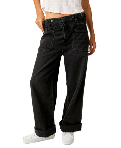 Women's Cotton Palmer Cuffed Boyfriend Jeans