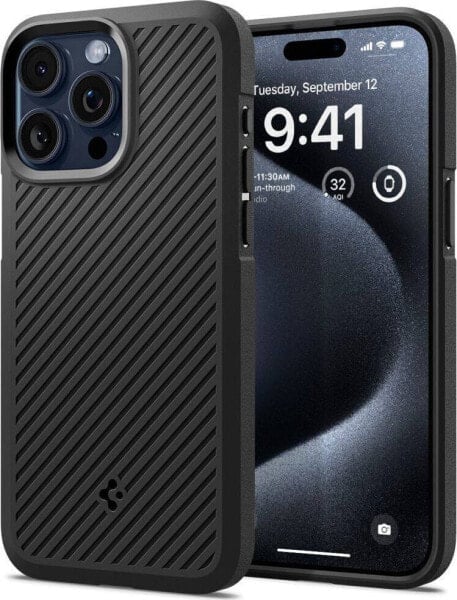 Spigen Core Armor, matte black - Etui do iPhone 15 Pro Max