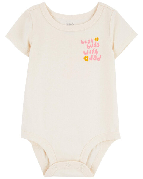 Baby Best Buds With Dad Cotton Bodysuit 6M