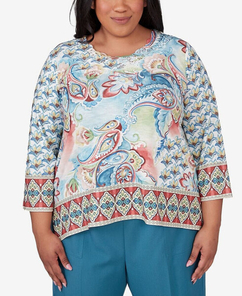 Plus Size Sedona Sky Medallion Paisley Top