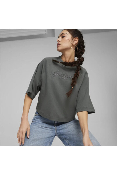 Classics Oversized Kadın Gri T-shirt