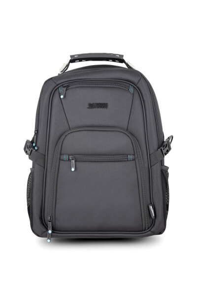 Heavee Travel Laptop Backpack 14.1" Black - Front - Black - Unisex - Nylon - Back pocket - Front pocket - Side pocket - Top pocket - Cell phone pocket - Document pocket - Tablet pocket