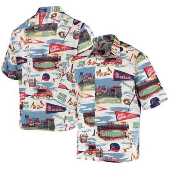 Reyn Spooner Men's St. Louis Cardinals Scenic Button-up Shirt White Multi 2XL