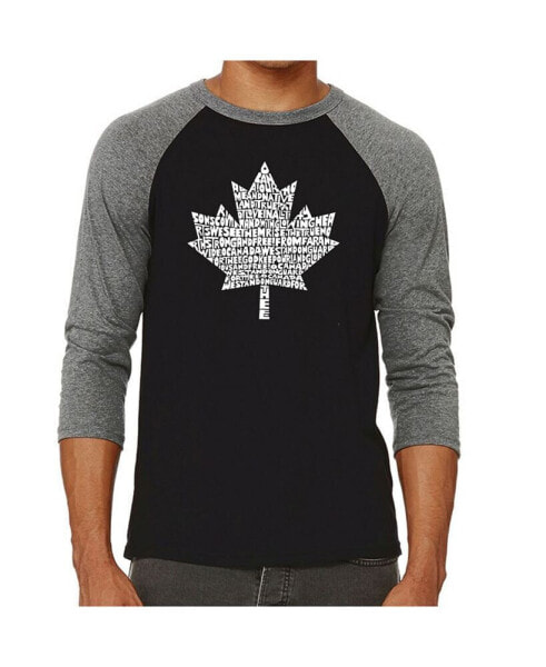 Canadian National Anthem Men's Raglan Word Art T-shirt