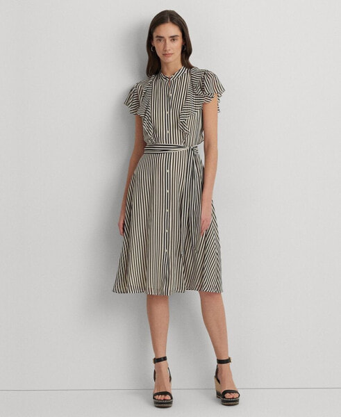 Women's Flutter-Sleeve Shirtdress