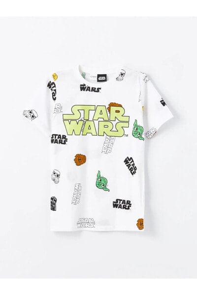 Bisiklet Yaka Star Wars Baskılı Kısa Kollu Erkek Çocuk Şortlu Pijama Takımı